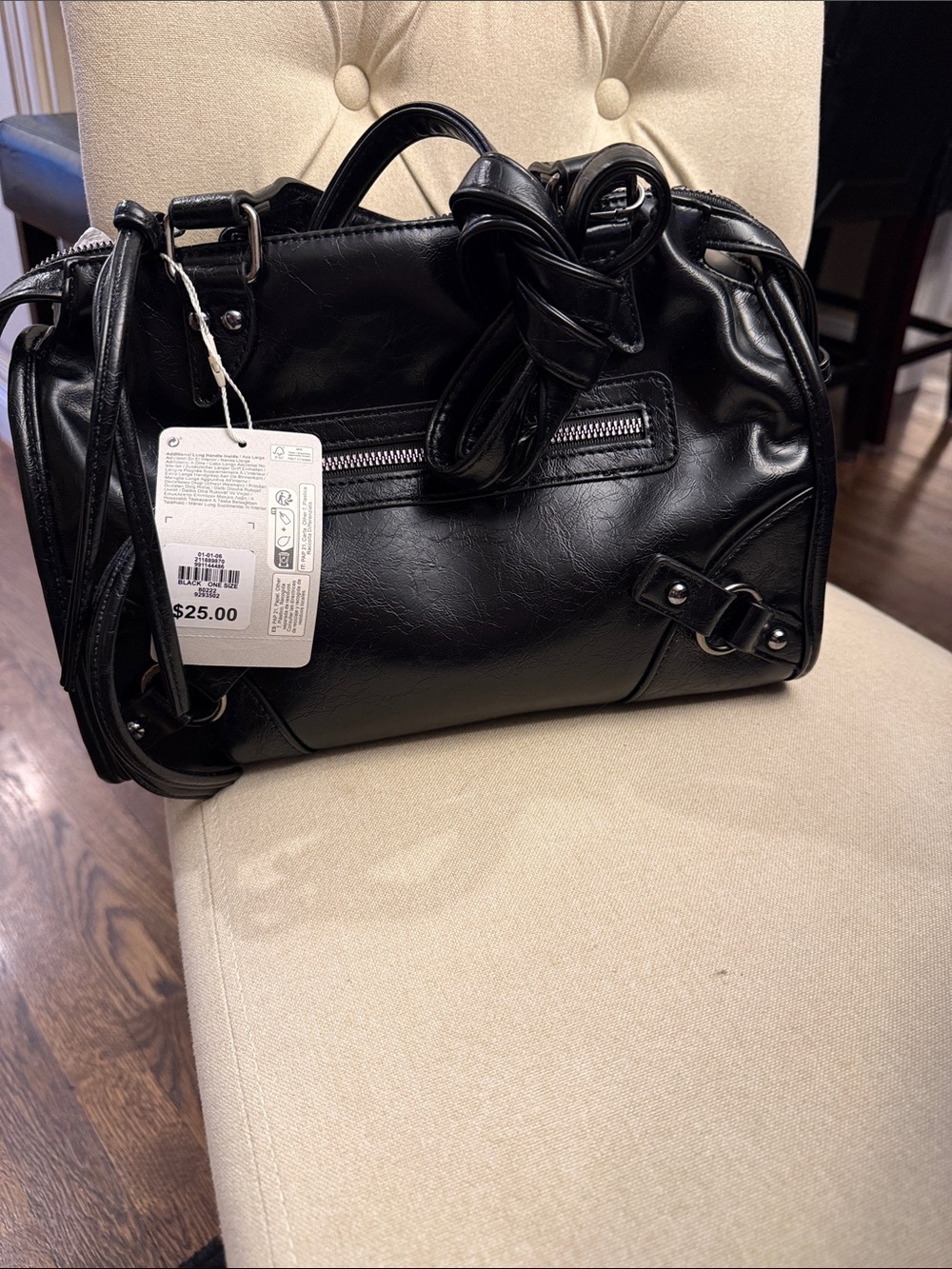 Primark Black Faux-Leather Satchel Bag
